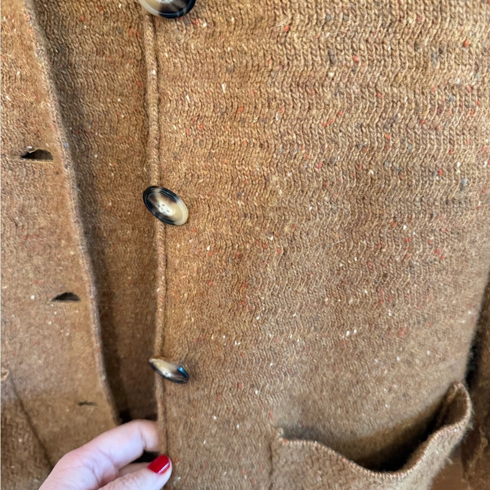 J.Crew Mercantile long oversized wool blend cardigan in Tan - Picture 6 of 7